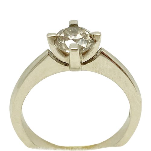 Egy karátos gyémánt eljegyzési gyűrű fehér arany egyedi tervezés