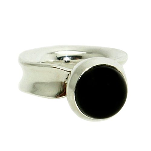 Ezüst gyűrű fekete ónix kővel
