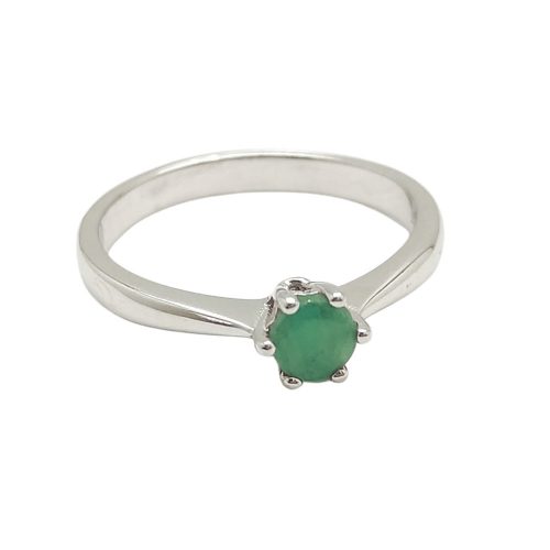 Ezüst gyűrű zöld smaragd kővel